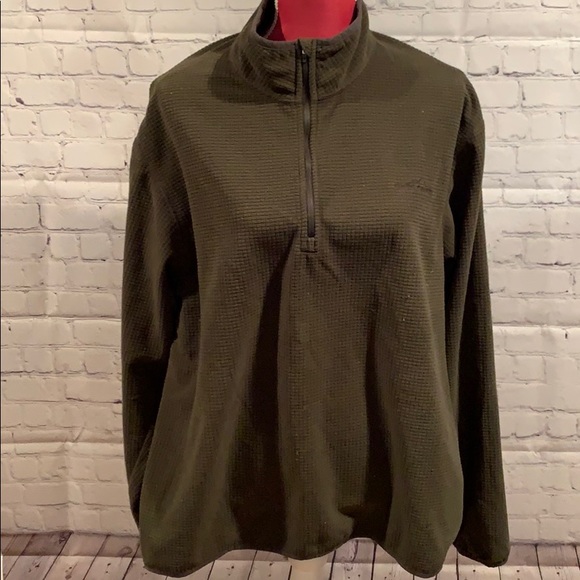 Eddie Bauer Men's Waffle Quarter Zip Fleece L